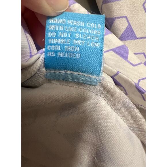 J. McLaughlin Purple & White Patterned Blouse - Size Small - Picture 4 of 5